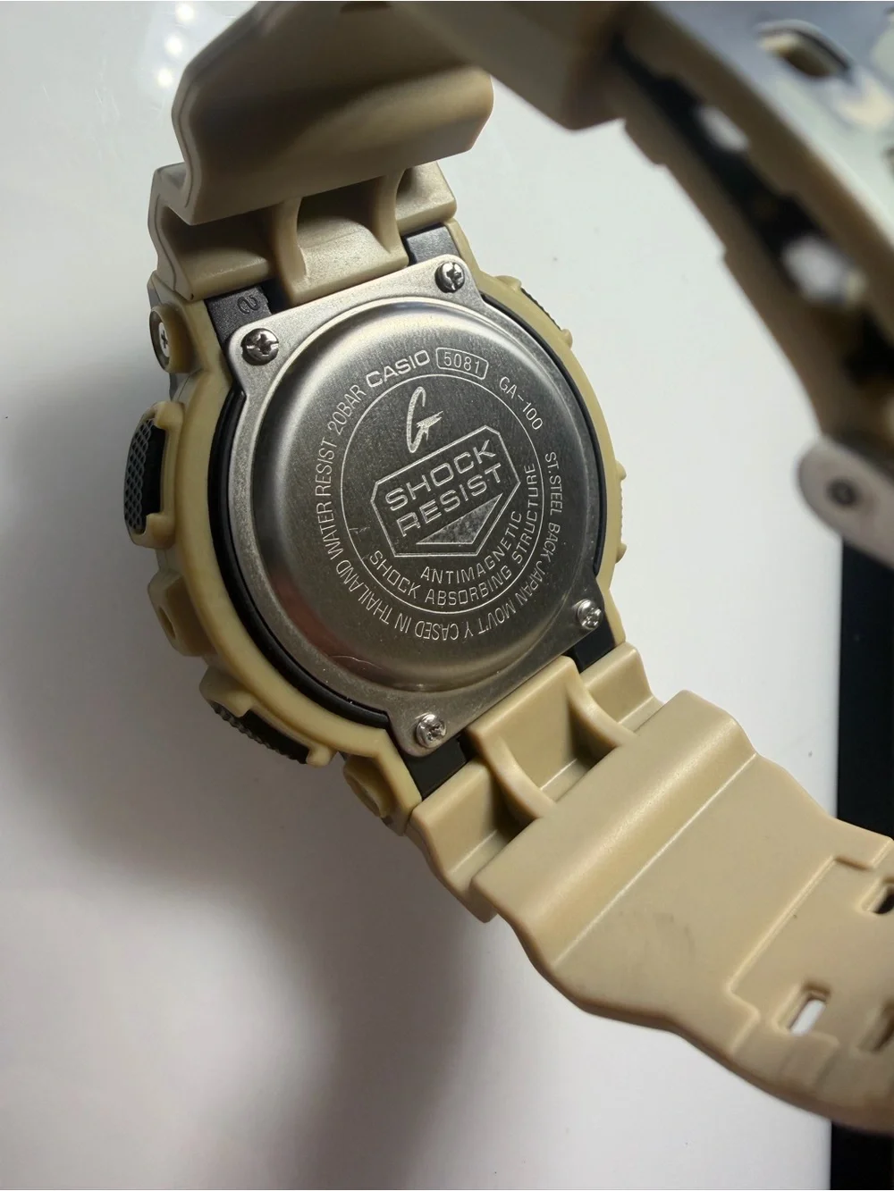 G-Shock Camouflage Black & Tan Analog-Digital Watch with Gold Accents